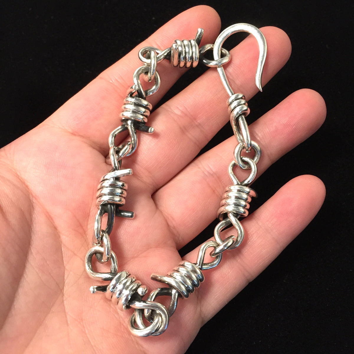 Retro Sterling Silver Twisted Rope Clasp Chain