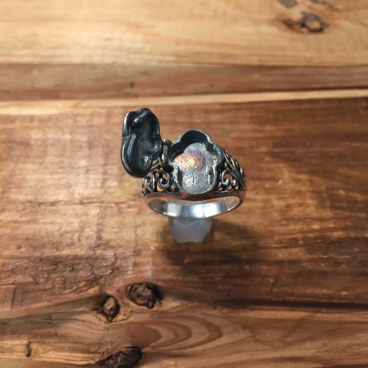 Antique Retro Secret Box 925 Sterling Silver Rings